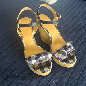 MICHAEL Michael Kors Blue and White Espadrille Wedges size 7.5